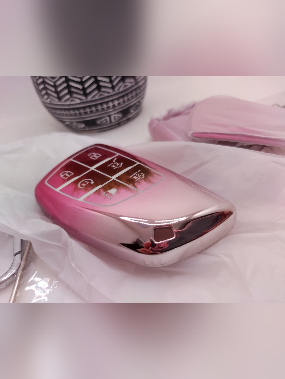 Chevy Key Fob Pink Gradient 6 Buttons Set Of 2 - Picture 2 of 7